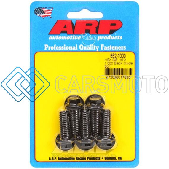 ARP 652-1000 3/8-16 X 1.000 HEX BLACK OXIDE BOLTS
