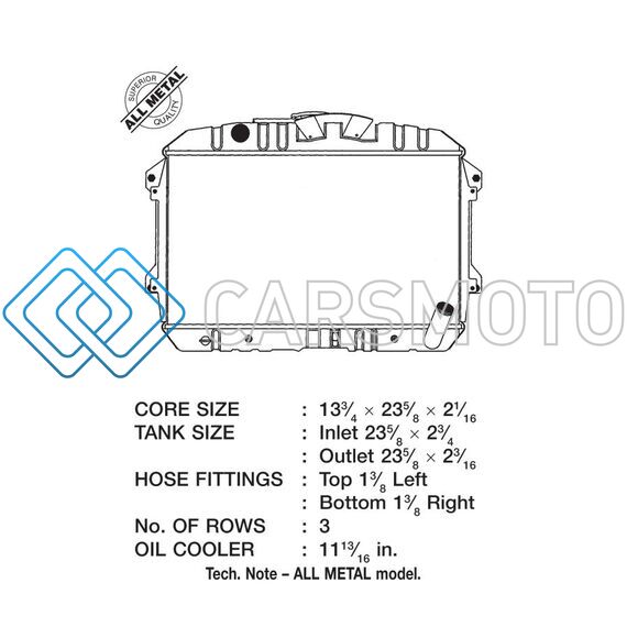 CSF 110 70-73 NISSAN 240Z 2.4L OEM PLASTIC RADIATOR