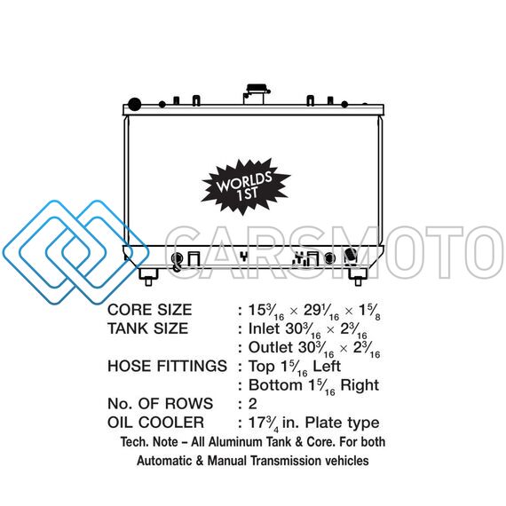 CSF 7003 10-12 CHEVROLET CAMARO V8 RADIATOR