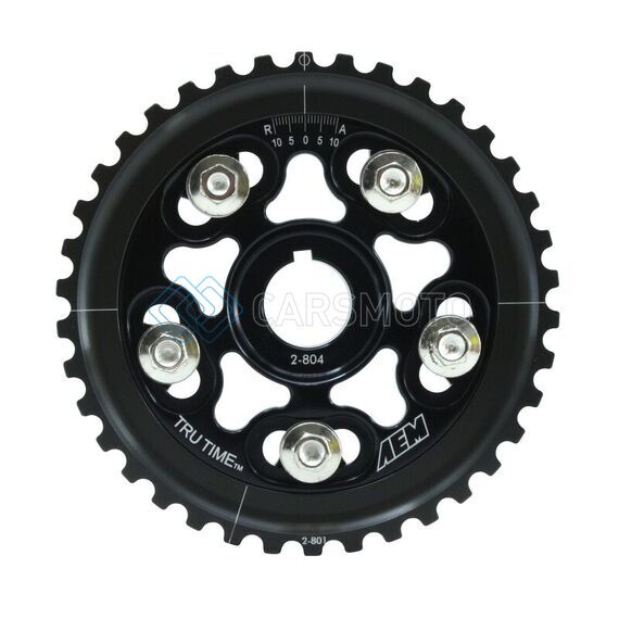 AEM 23-804BK 96-00 HONDA CIVIC / 96-97 HONDA DEL SOL D16 BLACK TRU-TIME CAM GEAR