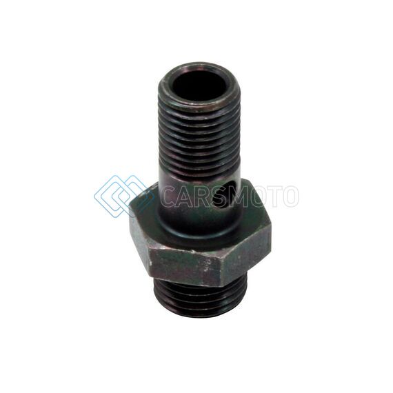 AEM 25-603 HIGH VOLUME FUEL RAIL BANJO FITTING W/ HOLE - MALE -6AN ORB THREAD (9/16IN -18)