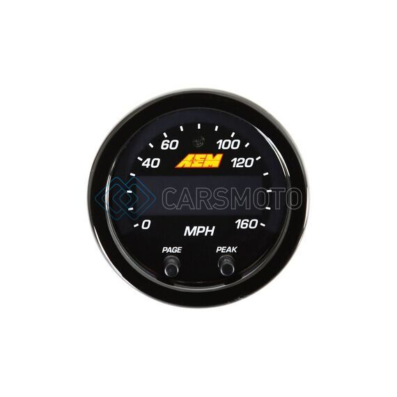 AEM 30-0313 X-SERIES 0-160 MPH BLACK BEZEL W/ BLACK FACE GPS SPEEDOMETER GAUGE