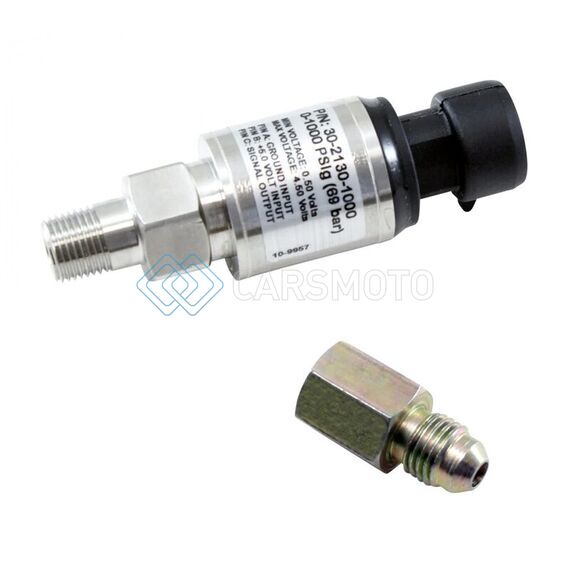 AEM 30-2130-1000 1000 PSIG STAINLESS SENSOR KIT - 1/8IN NPT MALE THREAD TO -4 ADAPTER