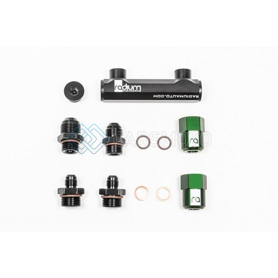 RADIUM ENGINEERING 20-0062 UNIVERSAL 4-PORT MANIFOLD - BLACK W/ LOGO