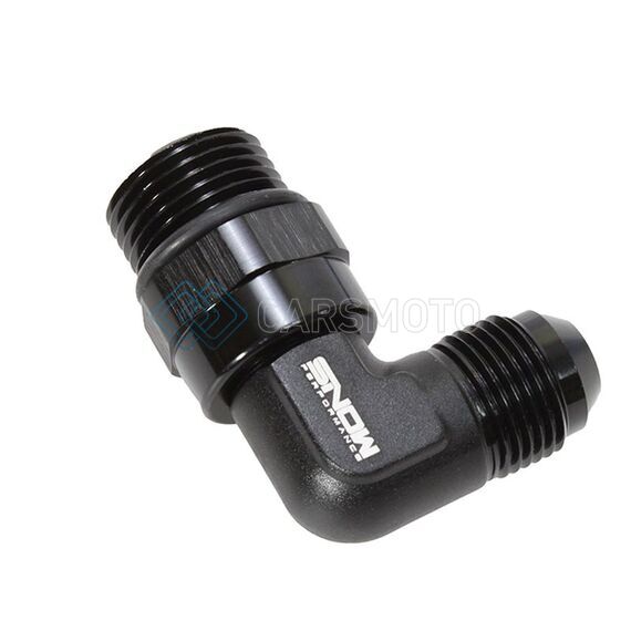 SNOW -10 SNF-60189 ORB TO -8AN 90 DEGREE SWIVEL FITTING (BLACK)