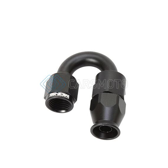 SNOW -6AN SNF-60618 180 DEGREE PTFE HOSE END (BLACK)