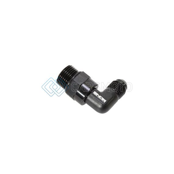 SNOW -8 SNF-60869 ORB TO -6AN 90 DEGREE SWIVEL FITTING (BLACK)