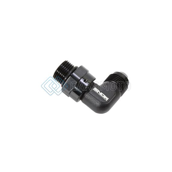 SNOW -8 SNF-60889 ORB TO -8AN 90 DEGREE SWIVEL FITTING (BLACK)