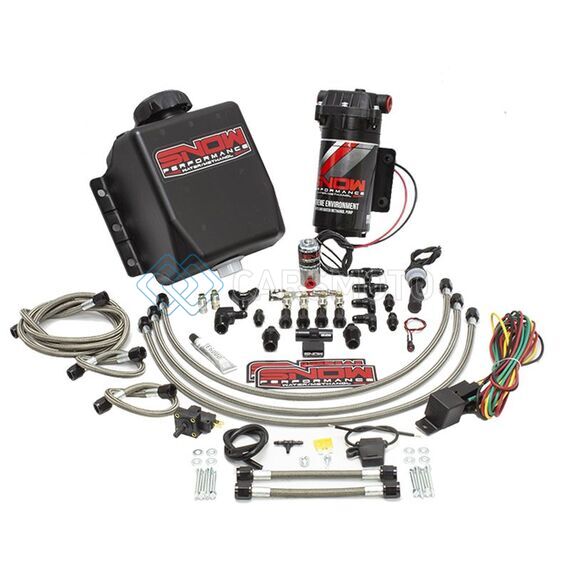 SNOW PERFORMANCE SNO-201QUAD-BRD STAGE 1 WATER INJECTION STAINLESS STEEL BRAIDED LINE QUAD NOZZLE KIT