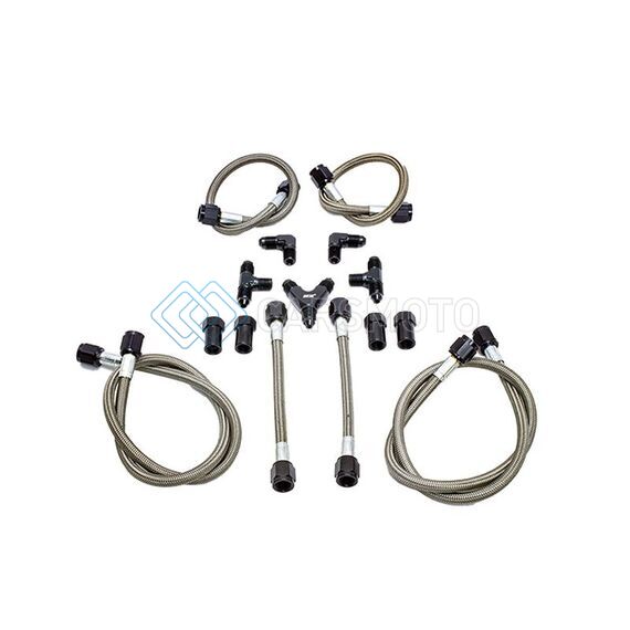 SNOW PERFORMANCE SNO-40045-BRD WATER QUAD NOZZLE STAINLESS STEEL BRAIDED LINE UPGRADE