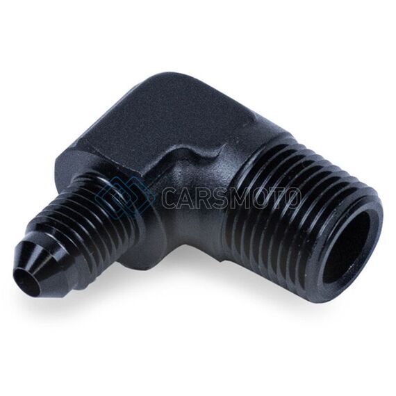 SNOW PERFORMANCE SNO-808-BRD 3/8IN NPT TO 4AN ELBOW WATER FITTING (BLACK)
