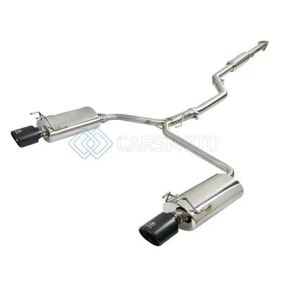 AFE 49-36605-B TAKEDA EXHAUST 304SS DUAL CAT-BACK W/ BLACK TIPS 13-17 HONDA ACCORD LX/EX/EX-L SEDAN L4 2.4L