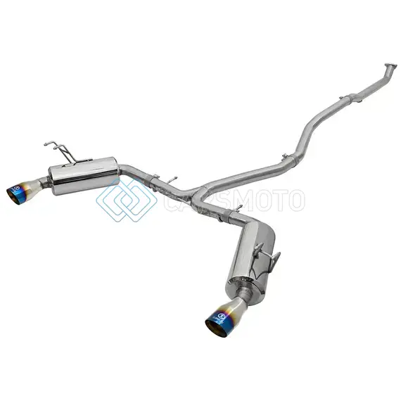 AFE 49-36615-L POWER TAKEDA 16-17 HONDA CIVIC I4-1.5L (T) 2.5-2.25IN 304 SS CB DUAL-EXIT EXHAUST BLUE TIPS