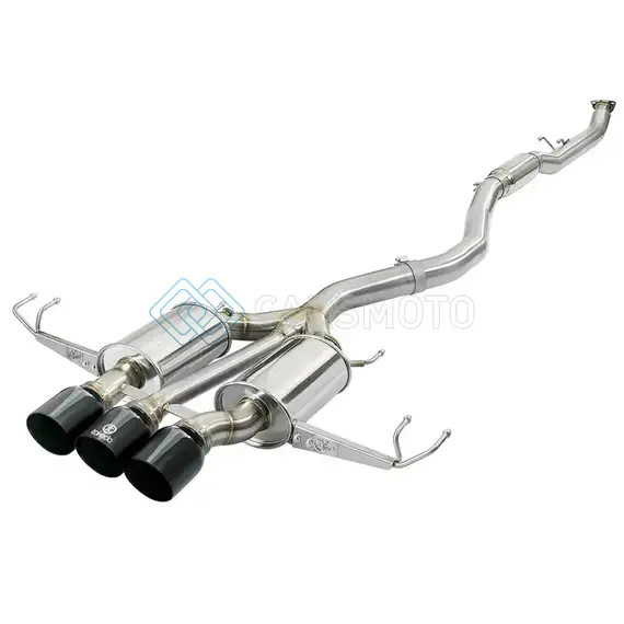 AFE 49-36623-B TAKEDA 3IN 304 SS CAT-BACK EXHAUST W/ TRI-BLACK TIPS 17-18 HONDA CIVIC TYPE R L4 2.0L (T)