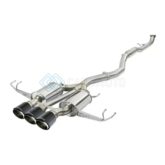 AFE 49-36623-C TAKEDA 3IN 304 SS CAT-BACK EXHAUST W/ CARBON FIBER TIPS 17-18 HONDA CIVIC TYPE R L4 2.0L (T)