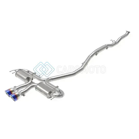 AFE 49-36624-L TAKEDA 3IN 304 SS CAT-BACK EXHAUST SYSTEM W/BLUE FLAME TIPS 17-20 HONDA CIVIC SPORT L4-1.5L (T)