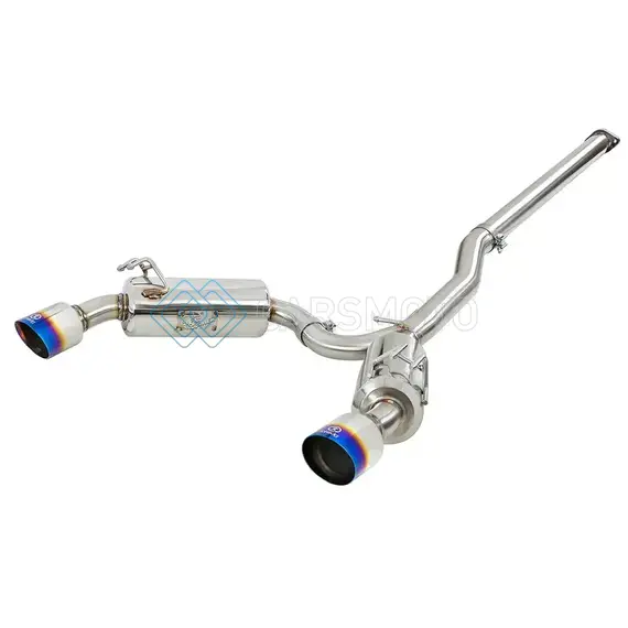 AFE 49-36701-L TAKEDA 3IN. TO 2.5IN. 304 SS C/B EXHAUST 08-15 MITSUBISHI EVO I4-2.0L (T) - BLUE FLAMED TIPS