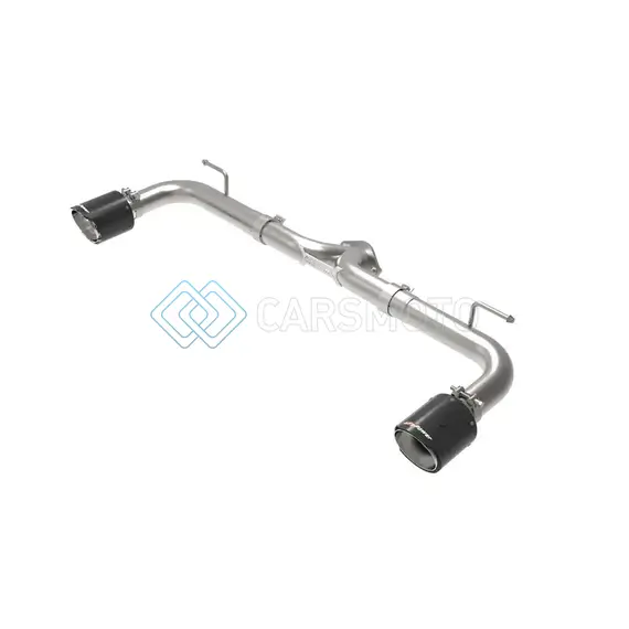 AFE 49-37014-C TAKEDA 2-1/2IN 304 SS AXLE-BACK EXHAUST W/ CARBON FIBER TIPS 14-18 MAZDA 3 L4 2.0L/2.5L