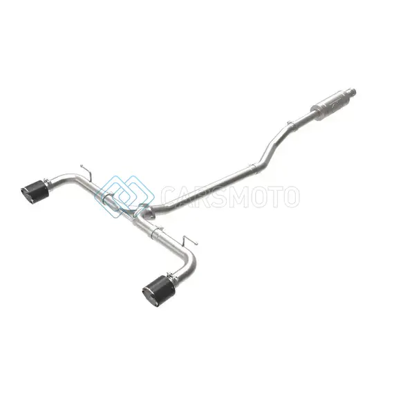 AFE 49-37015-C TAKEDA 2-1/2IN 304 SS CAT-BACK EXHAUST W/ CARBON FIBER TIPS 14-18 MAZDA 3 L4 2.0L/2.5L