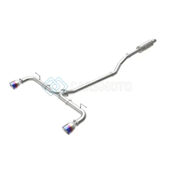 AFE 49-37015-L TAKEDA 2-1/2IN 304 SS CAT-BACK EXHAUST W/ BLUE FLAME TIPS 14-18 MAZDA 3 L4 2.0L/2.5L