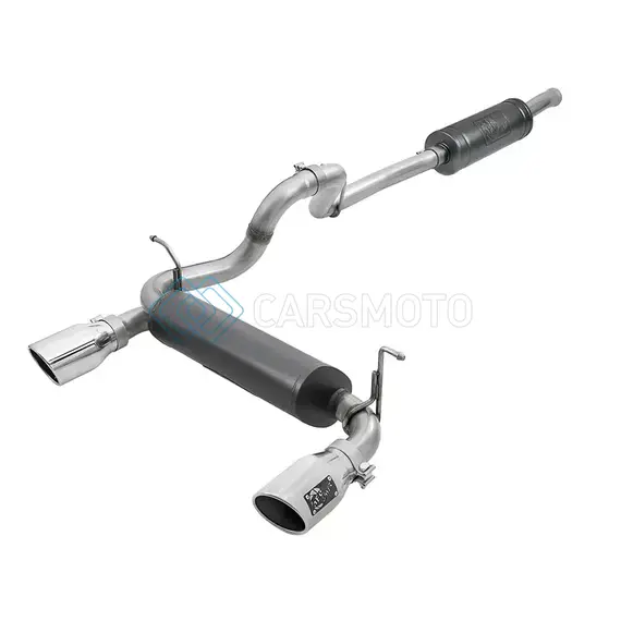 AFE 49-38066-P REBEL SERIES 2.5IN 304 SS CAT-BACK EXHAUST W/ POLISHED TIPS 2018+ JEEP WRANGLER (JL) V6 3.6L