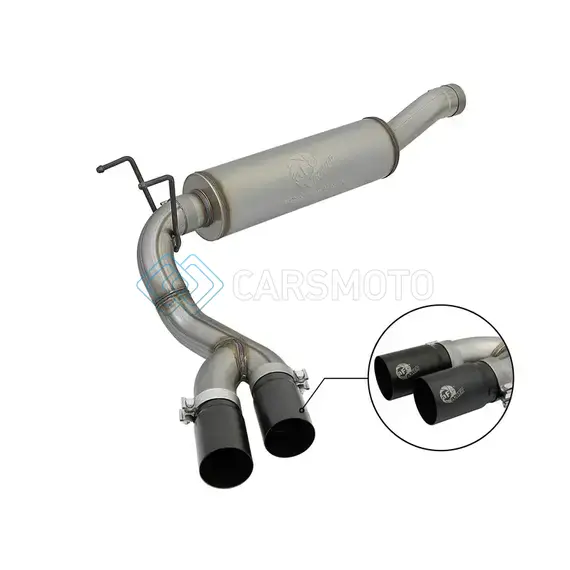 AFE 49-42057-B REBEL SERIES 3-1/2IN 409 SS CAT-BACK EXHAUST SYSTEM W/BLACK TIP RAM 2500/3500 14-17 V8 6.4L