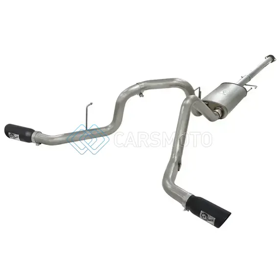AFE 49-43056-B MACHFORCE XP EXHAUST 3IN SS DUAL SIDE EXIT CB W/ BLACK TIPS 11-14 FORD F150 ECOBOOST V6-3.5L TT