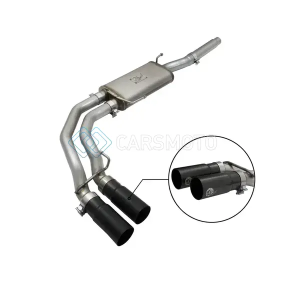 AFE 49-43079-B REBEL EXHAUSTS CAT-BACK SS FORD F-150 04-08 V8 4.6/5.4L W/ BLACK TIPS