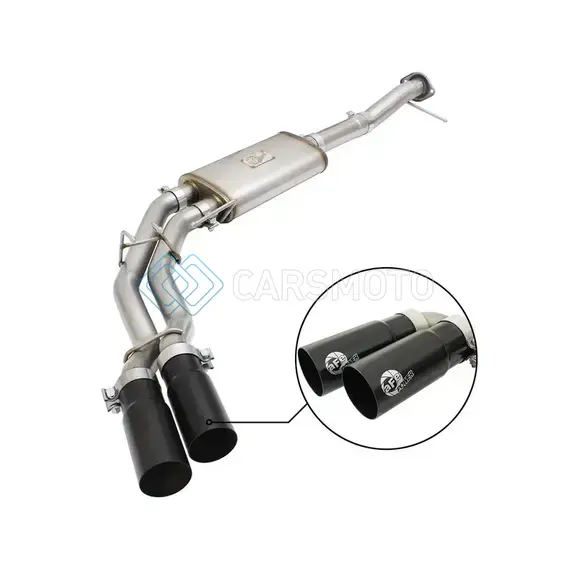 AFE 49-43080-B REBEL EXHAUSTS 3IN SS CAT-BACK 09-14 FORD F-150 4.6/5.0/5.4L W/ BLACK TIPS