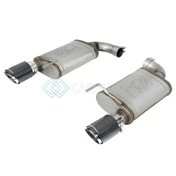 AFE 49-43105-C MACH FORCE XP SS AXLE BACK EXHAUST SYSTEM W/ CARBON FIBER TIPS 15-17 FORD MUSTANG GT V8-5.0L