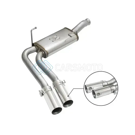 AFE 49-44070-P REBEL SERIES CB MIDDLE-SIDE EXIT SS EXHAUST W/ POLISHED TIPS 09-16 GM SILVERADO/SIERRA V6/V8