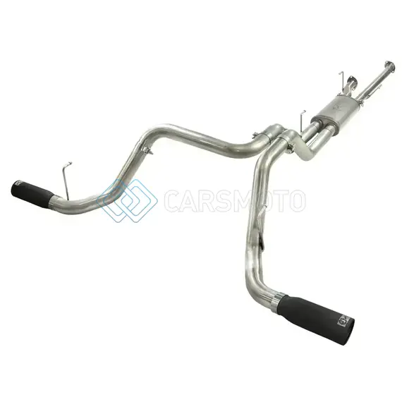 AFE 49-46014-B MACHFORCE XP 2-1/2IN TO 3IN 409 SS CAT-BACK EXHAUST W/ BLACK TIPS 10-17 TOYOTA TUNDRA V8 5.7L