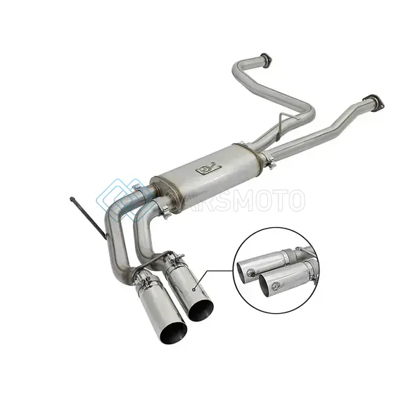 AFE 49-46126-P POWER REBEL SERIES 2-1/2IN 409 SS CAT BACK EXHAUST W/ POLISHED TIPS 16-17 NISSAN TITAN V8 5.6L