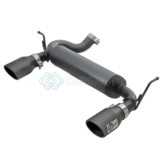 AFE 49-48061-B REBEL SERIES 2.5IN 409 SS AXLE-BACK EXHAUST W/ BLACK TIPS 2007+ JEEP WRANGLER (JK) V6 3.6L/3.8L