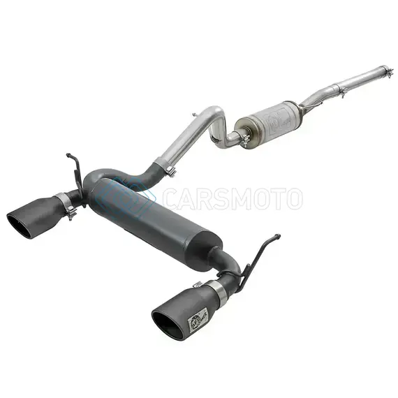AFE 49-48062-B REBEL SERIES 2.5IN 409 SS CAT-BACK EXHAUST W/ BLACK TIPS 2007+ JEEP WRANGLER (JK) V6 3.6L/3.8L