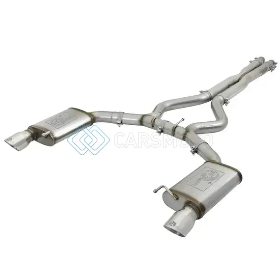 AFE 49-33072-1P MACHFORCE XP 3IN 304 SS CAT-BACK EXHAUSTS W/ POLISHED TIPS 15-17 FORD MUSTANG GT V8-5.0L/V6-3.7L