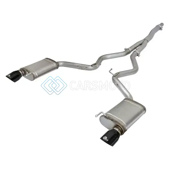AFE 49-33084-B MACHFORCE XP EXHAUSTS CAT-BACK SS-304 EXH W/ BLACK TIPS 15-16 FORD MUSTANG ECOBOOST 2.3L (T)