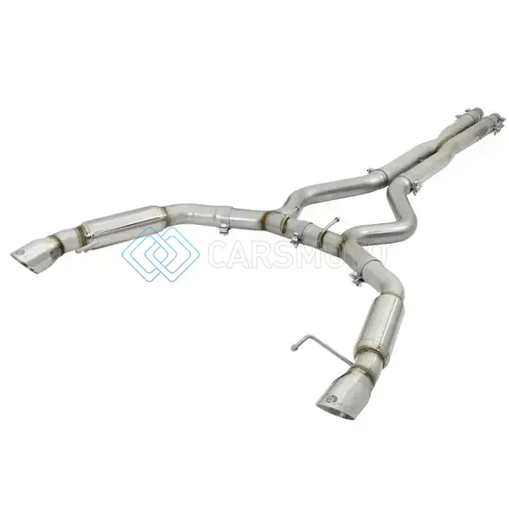 AFE 49-33088-P MACHFORCE XP 3IN AGGRESSIVE TONED CAT-BACK EXHAUSTS W/ POLISHED TIPS 15-17 FORD MUSTANG V6/V8