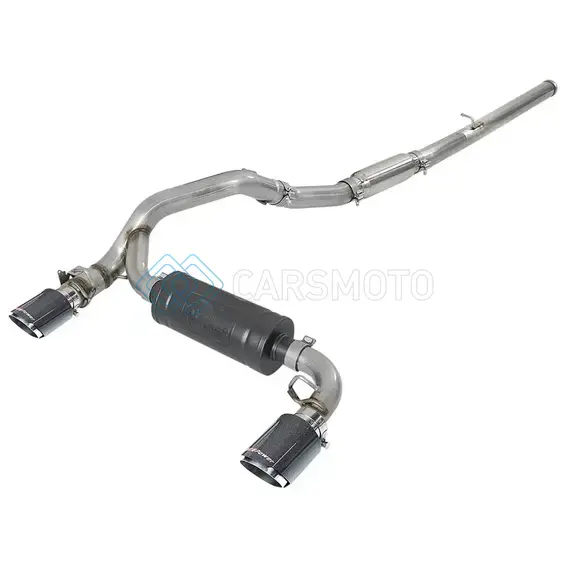 AFE 49-33103-C TAKEDA 3IN 304 SS CAT-BACK EXHAUST SYSTEM W/ CARBON FIBER TIPS 16-18 FORD FOCUS RS I4-2.3L (T)