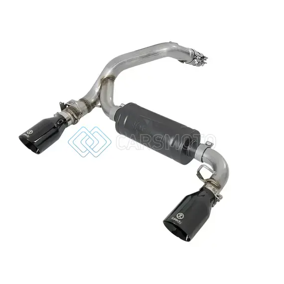 AFE 49-33104-B TAKEDA 3IN 304 SS AXLE-BACK EXHAUST SYSTEM W/ BLACK TIP 16-18 FORD FOCUS RS 2.3L (T)