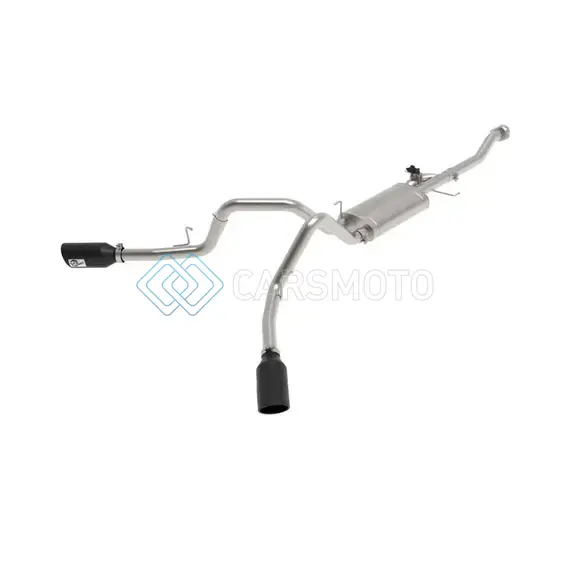 AFE 49-33129-B GEMINI XV 3IN 304 SS CAT-BACK EXHAUST 2021 FORD F-150 V6 2.7L/3.5L (TT)/V8 5.0L W/ CO BLACK TIPS