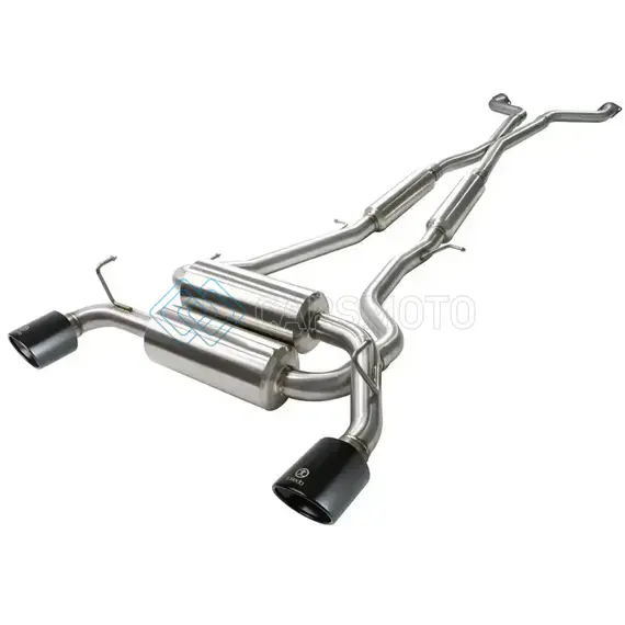 AFE 49-36103-B TAKEDA 2-1/2 IN 304 SS CAT-BACK EXHAUST SYSTEM INFINITI G37 08-13/Q60 14-15 V6-3.7 W/ BLACK TIPS