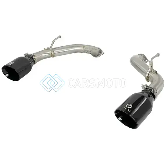 AFE 49-36130NM-B TAKEDA 2.5IN 304 SS AXLE-BACK EXHAUST W/ BLACK TIPS 16-18 INFINITI Q50 V6-3.0L (TT)
