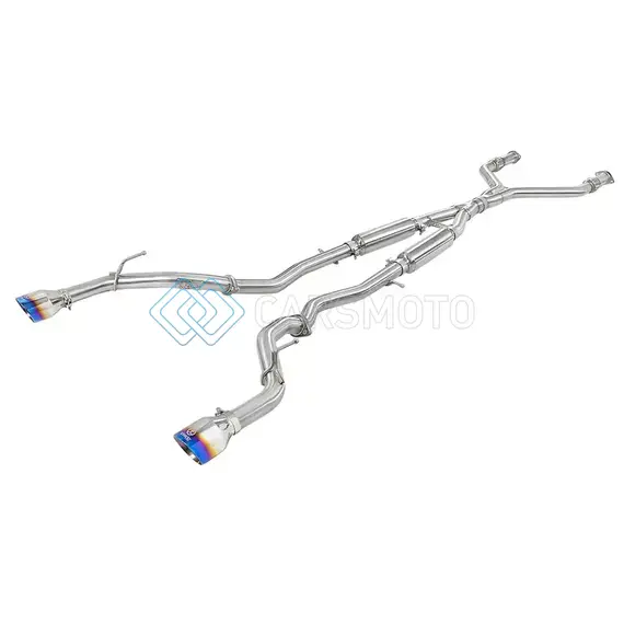 AFE 49-36132NM-L TAKEDA 2.5IN 304 SS CAT-BACK EXHAUST SYSTEM W/ BLUE FLAME TIPS 16-18 INFINITI Q50 V6-3.0L (TT)