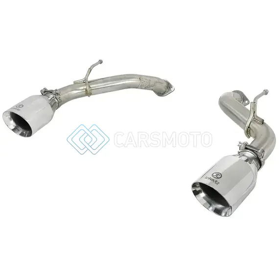 AFE 49-36133NM-P POWER TAKEDA 2.5IN 304 SS AXLE-BACK EXHAUST W/ POLISHED TIPS 17-19 INFINITI Q60 V6-3.0L (TT)