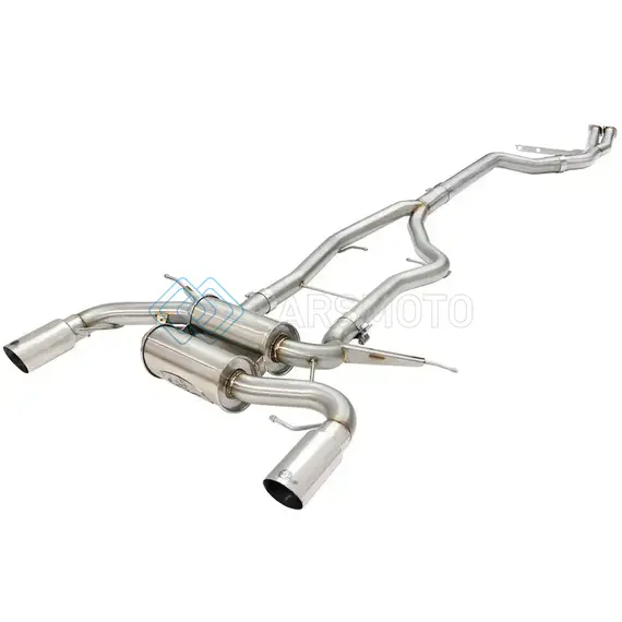 AFE 49-36328-P MACHFORCE XP SS-304 POLISH TIP 3.0IN-2.5IN DIA CAT BACK EXHAUST 11-13 BMW 335I (E90/E92) 3.0L