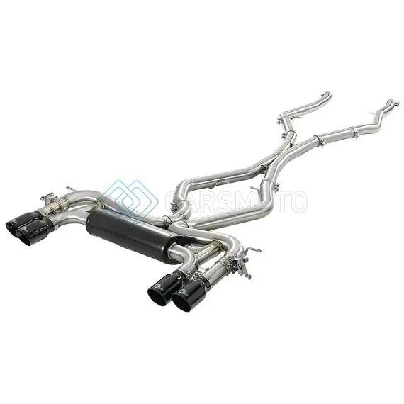AFE 49-36341-B MACH FORCE-XP 3.5IN. 304 SS C/B EXHAUST SYSTEM 15-18 BMW X5 M (F85) V8-4.4L (TT) - BLACK TIP