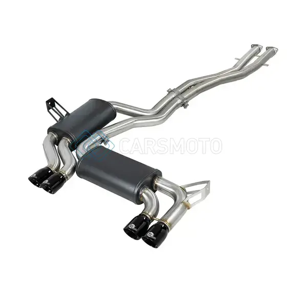 AFE 49-36344-B MACH FORCEXP 2.5 IN 304 STAINLESS STEEL CAT-BACK EXHAUST SYSTEM W/ BLACK TIPS 01-06 BMW M3 (E46)