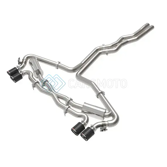AFE 49-36448-C 20-22 AUDI RS6 AVANT V8 4L (TT) MACH FORCE-XP 3IN TO 2.5IN 304 SS CAT-BACK EXHAUST W/ CARBON TIP