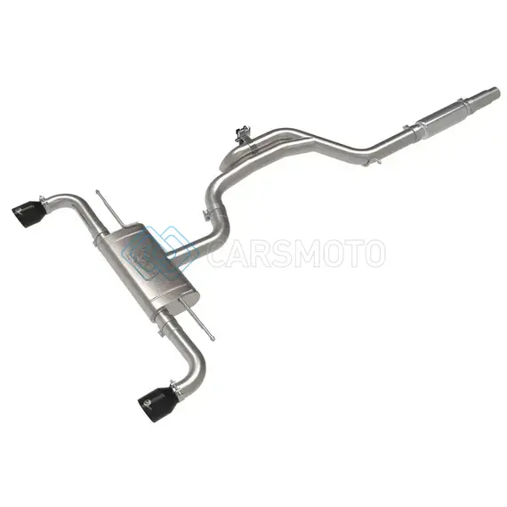 AFE 49-36451-B GEMINI XV 3IN TO 2 1/2IN 304 SS CAT-BACK EXHAUST 22-23 VOLKSWAGEN GTI (MK8) 2.0L W/ BLACK TIPS
